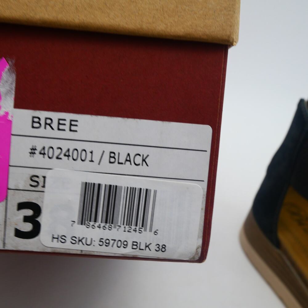 NEW Biza Bree Women's 7-7.5 Black Leather Sandals Size 38 Suede Footbed Open Box - Picture 10 of 10